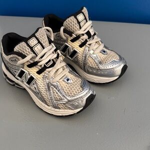 New Balance Kids' Silver and Black Sneakers